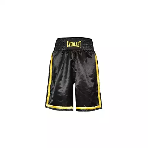 Pantalón corto de boxeo para adultos Everlast Competition, negro, L