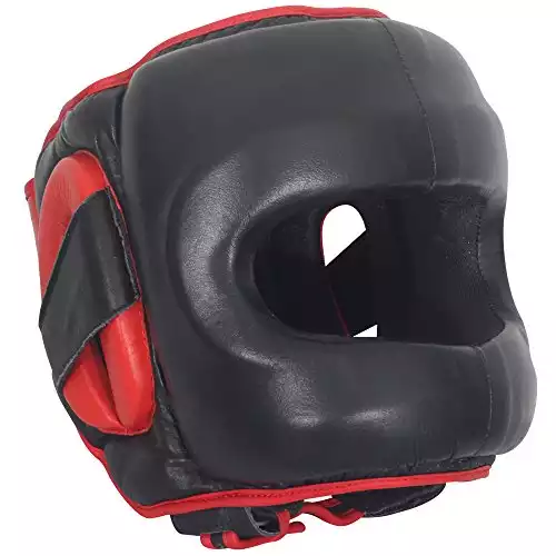 Ringside Deluxe Face Saver Boxing Headgear, L/XL, Negro
