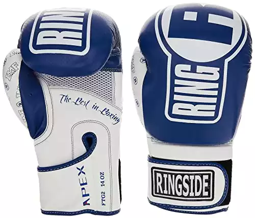 Ringside Apex Flash Boxing Training Sparring Gloves, BL/WH, 14 oz