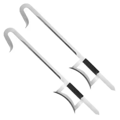 MAKOTO Chinese Hook Swords Set of 2 Silver