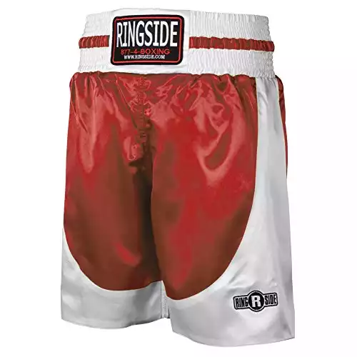 Ringside Pro-Style Boxing Trunks Rojo/Blanco, Mediano