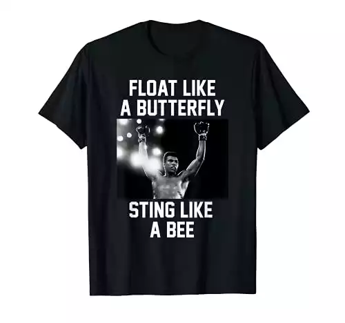 Muhammad Ali fluttua come una maglietta a forma di farfalla