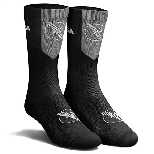 Hayabusa Pro Boxing Socks - Black/Grey, 12-14