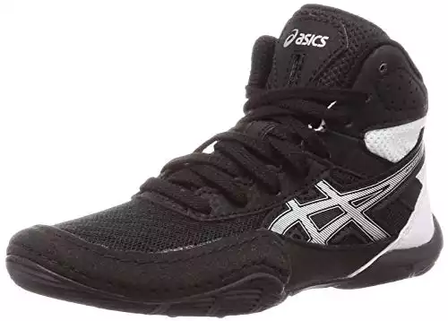 ASICS Matflex 6 Zapatos de lucha escolar para niños, 3.5, negro/plateado