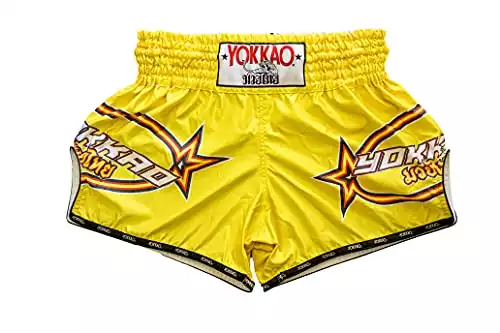 YOKKAO Muay Thai-Vertical Carbonfit-Yellow Boxing Shorts - XS