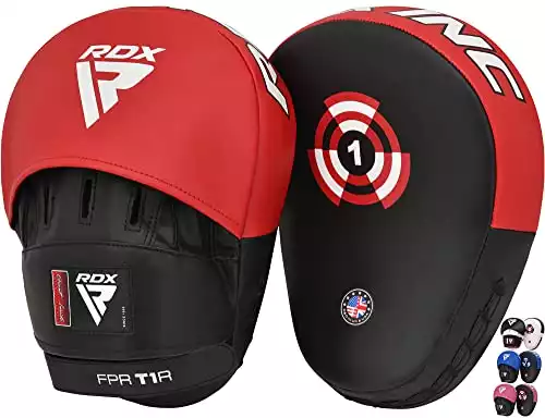 RDX Boxing Hook & Jab Pads MMA Target Focus Punching Mitts Thai Strike Kick Shield, White