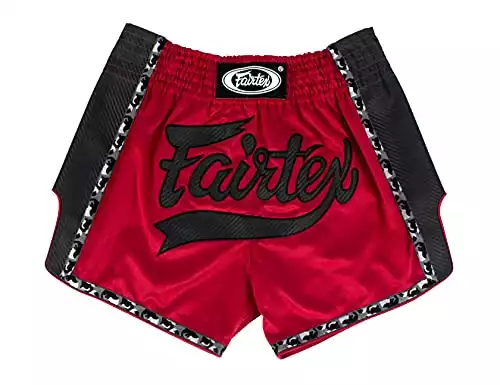 Fairtex Slim Cut Muay Thai Boxing Shorts - BS1703 (Red/Black, Medium)