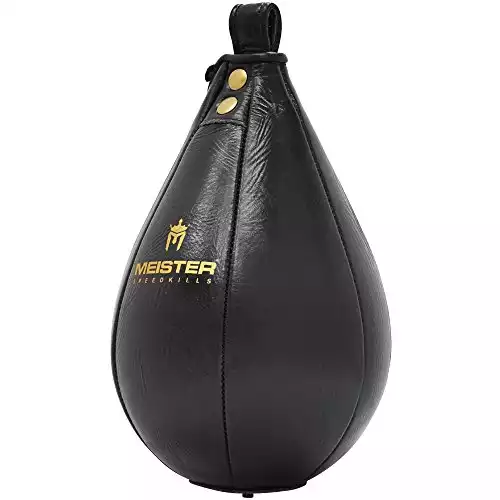 Meister SpeedKills Leather Speed Bag w/ Lightweight Latex Bladder - Black - Medium (9.5" x 6")