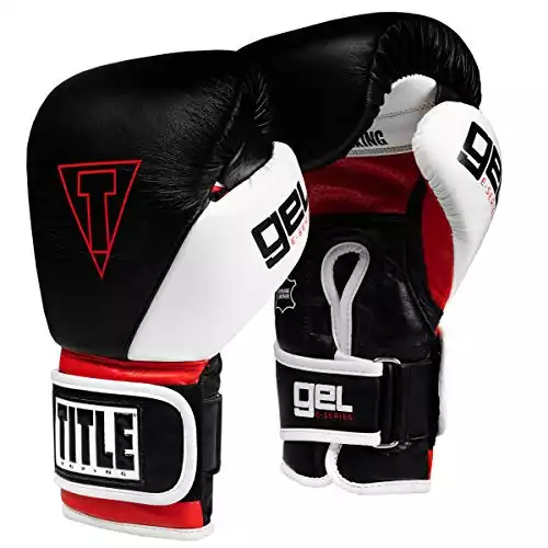 TITLE Boxing Gel E-Series Bag Gloves, Black/White/Red, XX-Large