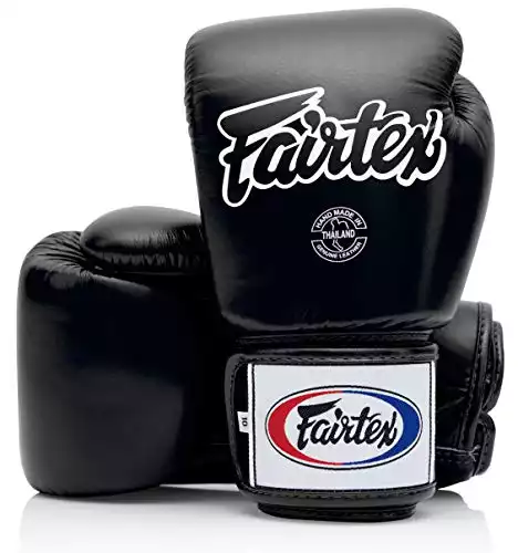 Fairtex BGV1 Muay Thai Boxing Training Sparring Gloves (Black, 16 oz)