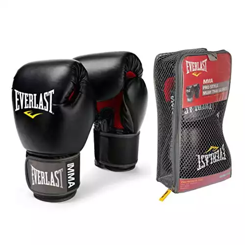 Everlast 12-Ounce Pro Style Muay Thai Gloves, Black