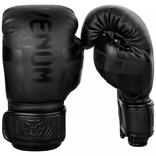 Venum Kids Elite Boxing Gloves, Matte/Black, Medium (6-8 Years)