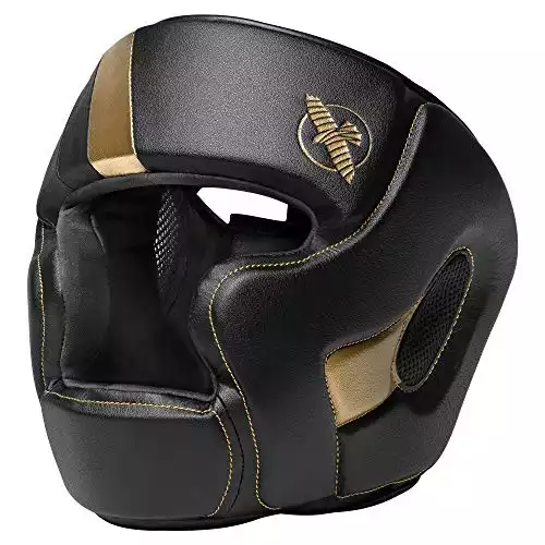 Hayabusa T3 verstellbare MMA-Kopfbedeckung – Schwarz/Gold, Medium
