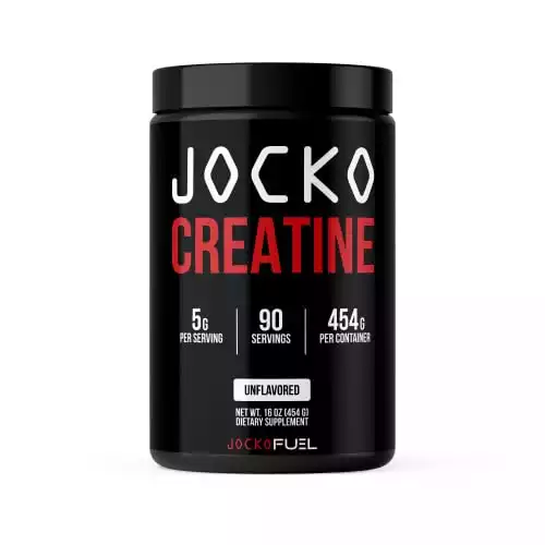 Jocko Fuel Creatine Monohydrate Powder – Creatine for Men & Women, Supplement for Athletic Performance & Muscle Health, 90 Servings 16 oz (Unflavored)