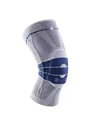 BAUERFEIND - GenuTrain - Knee Brace - Targeted Support for Pain Relief and Stabilization of The Knee, Provides Relief of Weak, Swollen, and Injured Knees- Size 3 - Color Titanium
