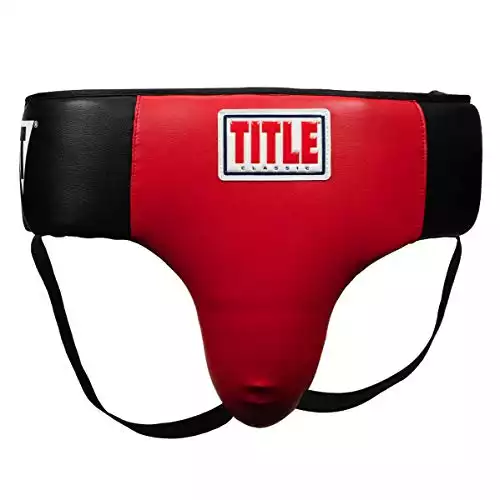 Title Boxing Classic Deluxe Groin Protector 2.0, Black/Red, Youth Medium